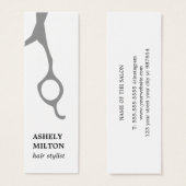 Minimalistische Clean Grey Schaar Hair Stylist Mini Visitekaartjes (Voorkant /achterkant)