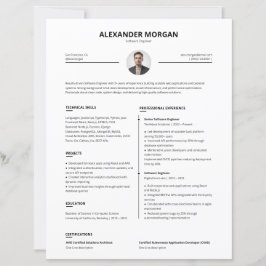 Minimalistische Clean Professionele Pro CV 