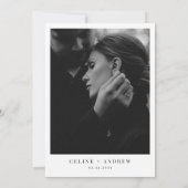 Minimalistische Clean QR Code Fotobruiloft Kaart (Achterkant)