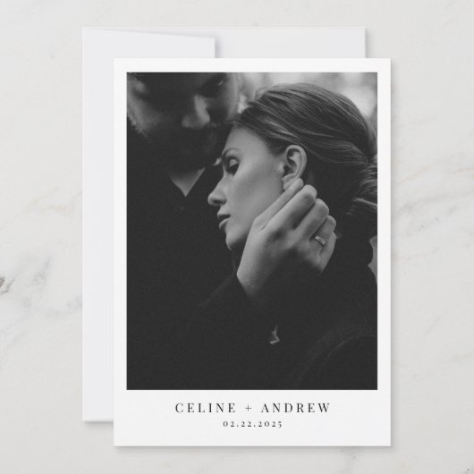 Minimalistische Clean QR Code Fotobruiloft Kaart (Achterkant)