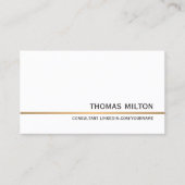 Minimalistische Clean White Faux Gold Line Consult Visitekaartje (Voorkant)