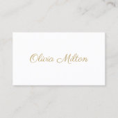 Minimalistische Clean White Golden Networking Visitekaartje (Voorkant)