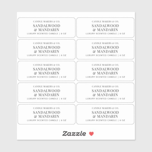 Minimalistische Clear Candle Tin 3x1" Rectangle La Sticker (Vel)