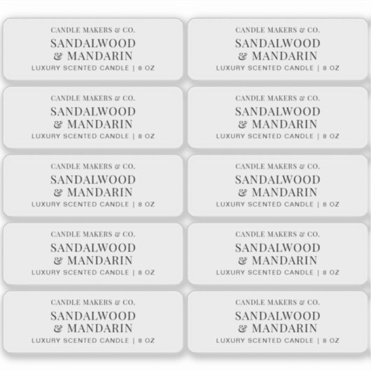 Minimalistische Clear Candle Tin 3x1" Rectangle La Sticker (Voorkant)