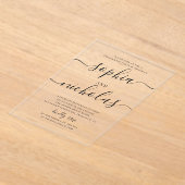 Minimalistische Clear Engagement Party | elegant s Acryl Uitnodigingen (Laagn)