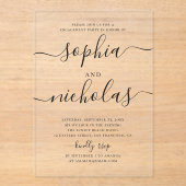 Minimalistische Clear Engagement Party | elegant s Acryl Uitnodigingen (Voorkant)