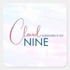 Minimalistische Cloud Nine Soft Blue Vrijgezellenf Vierkante Sticker