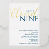 Minimalistische Cloud Nine Vrijgezellenfeest Golde Folie Uitnodiging (Voorkant)