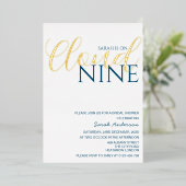 Minimalistische Cloud Nine Vrijgezellenfeest Golde Folie Uitnodiging (Staand Voorkant)