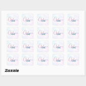 Minimalistische Cloud Nine Zachte Blauwe Bruilofts Vierkante Sticker (Vel)