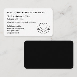 Minimalistische CNA thuiszorg verzorger Visitekaartje