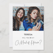 Minimalistische Co-Maid of Honor voorstel fotokaar Kaart (Voorkant)