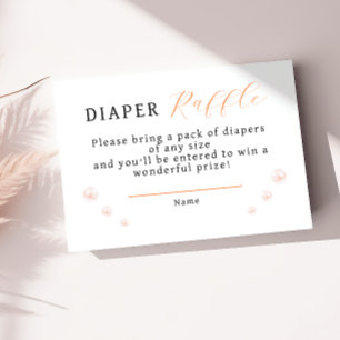 Minimalistische Coastal Pearl Baby shower luierkra Informatiekaartje