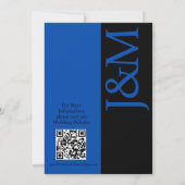 Minimalistische Cobaltblauwe QR-code op de achterk Kaart (Achterkant)