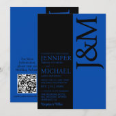 Minimalistische Cobaltblauwe QR-code op de achterk Kaart (Voorkant / Achterkant)