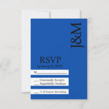 Minimalistische Cobaltblauwe RSVP kaart