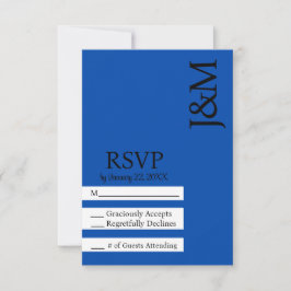 Minimalistische Cobaltblauwe RSVP kaart