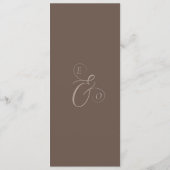 Minimalistische Cocoa Bruine Trouw Monogram Programmakaart (Achterkant)