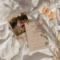 Minimalistische Cocoa Cream Photo Boho Modern Wedd