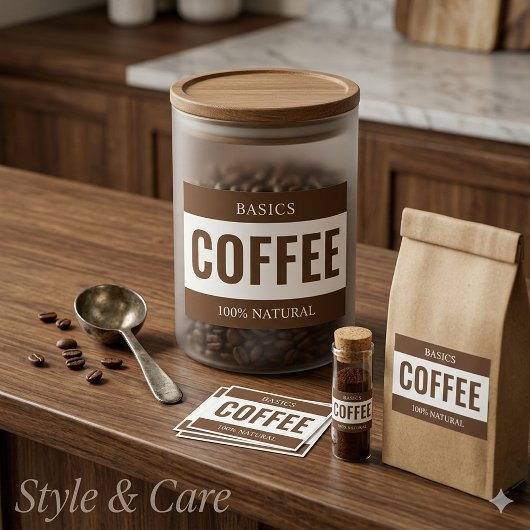 Minimalistische COFFEE-label voor containers Voedselcontainer Etiket