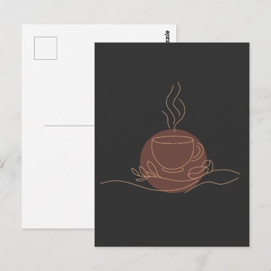 Minimalistische Coffee Line Art - koffieliefhebber Briefkaart (Voorkant / Achterkant)