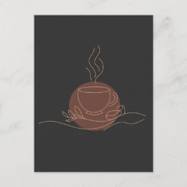 Minimalistische Coffee Line Art - koffieliefhebber Briefkaart
