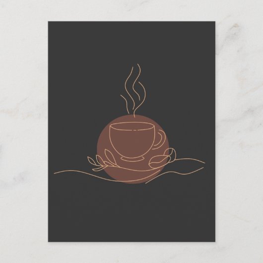 Minimalistische Coffee Line Art - koffieliefhebber Briefkaart (Voorkant)