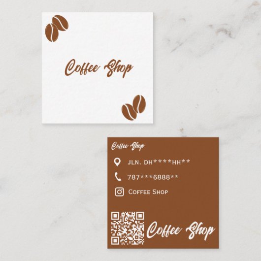 Minimalistische Coffee Shop Visitekaartje – Bruin (Voorkant / Achterkant)