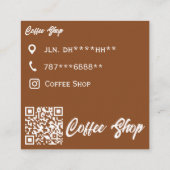 Minimalistische Coffee Shop Visitekaartje – Bruin  (Achterkant)