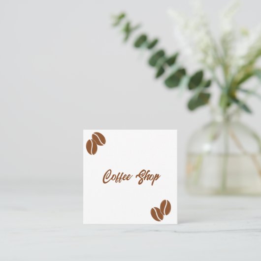 Minimalistische Coffee Shop Visitekaartje – Bruin  (Staand voorkant)