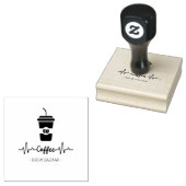 Minimalistische coffeeshop logo rubberstempel (Gestempeld)