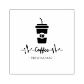 Minimalistische coffeeshop logo rubberstempel (Afrduk)