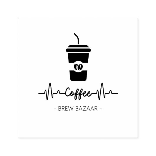 Minimalistische coffeeshop logo rubberstempel (Afrduk)