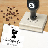 Minimalistische coffeeshop logo rubberstempel