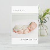 Minimalistische collage van 4 foto's Geboorte nieu Aankondiging (Staand voorkant)