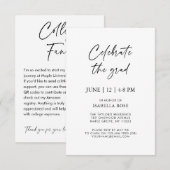 Minimalistische College Graduation Fund Gift Regis Informatiekaartje (Voorkant / Achterkant)