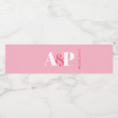 Minimalistische Colourblock Monogram Valentijnsdag Waterfles Etiket (Enkel label)