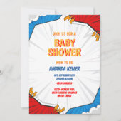 Minimalistische Comic Book Baby shower Uitnodiging (Voorkant)