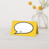 Minimalistische Comic Book Speech Bubble Bruiloft Plaatskaartje (Voorkant)