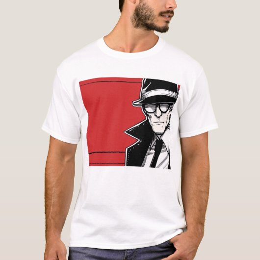 Minimalistische Comic Man Mannen Basic T-shirt (Voorkant)