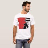 Minimalistische Comic Man Mannen Basic T-shirt (Voorkant volledig)