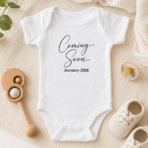 Minimalistische Coming Soon Aankondiging Zwangersc Romper