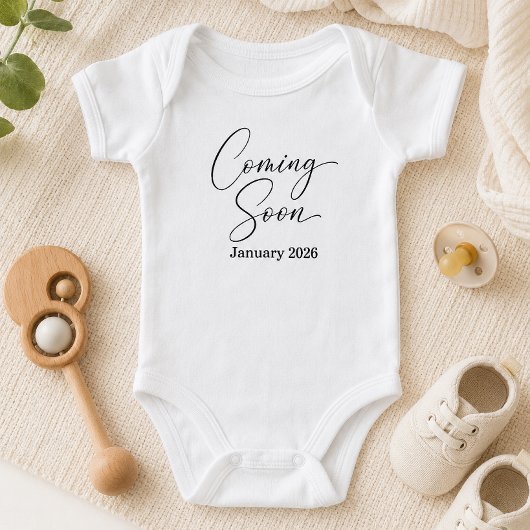 Minimalistische Coming Soon Aankondiging Zwangersc Romper