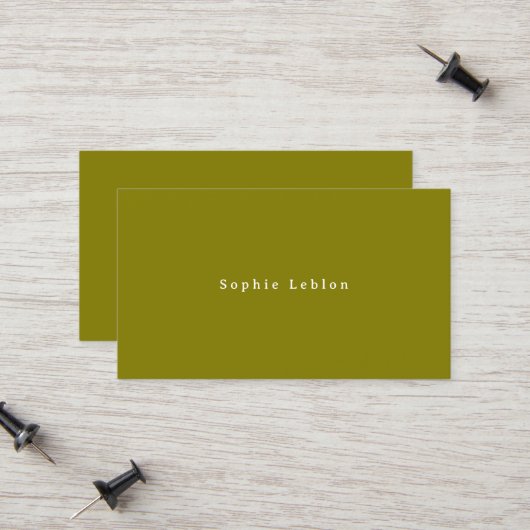 Minimalistische Contact Kaart Olijf Contactkaartje (Voorkant / Achterkant in situ)