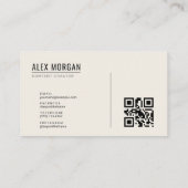 Minimalistische Content Creator Card | Bone Cream Visitekaartje (Achterkant)