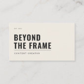 Minimalistische Content Creator Card | Bone Cream Visitekaartje (Voorkant)