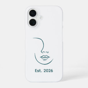 Minimalistische continue lijn kunst gezicht abstra iPhone 16 hoesje