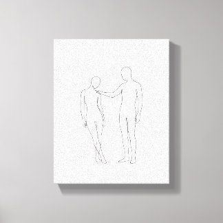 Minimalistische continue lijnkunst - Abstracte Sup Canvas Afdruk