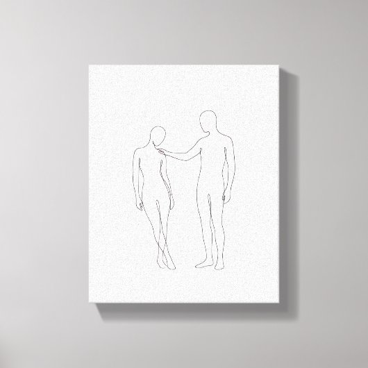 Minimalistische continue lijnkunst - Abstracte Sup Canvas Afdruk (Voorkant)