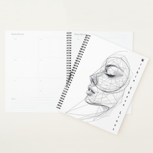 Minimalistische continue lijnkunst planner (Display)